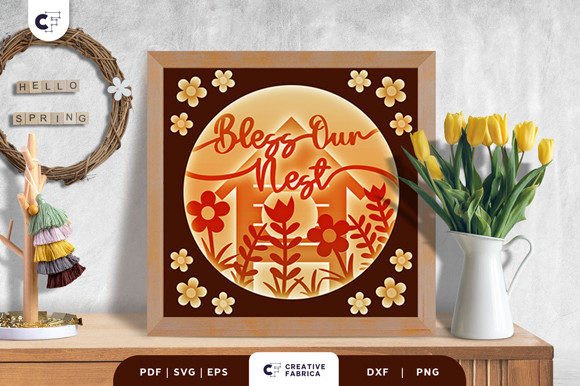 Bless Our Nest 3D Shadow Box Paper Cut