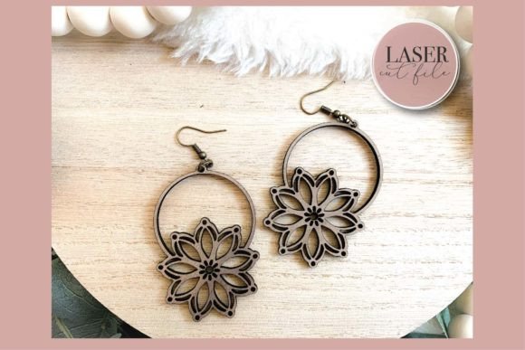 Boho Floral Laser Earrings SVG