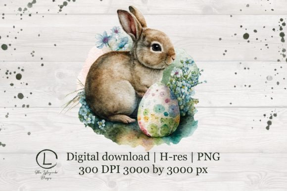 Easter Watercolor Spring Bunny PNG