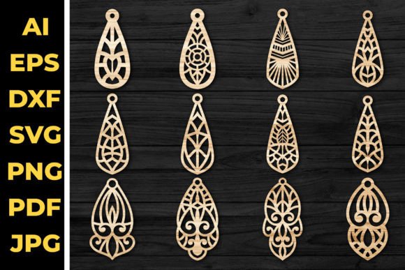 Floral Earrings Bundle Laser Cut SVG