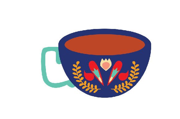 Floral Folk Art Coffee Cup
