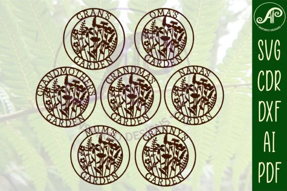 Floral Garden Sign 7 Designs SVG Cut