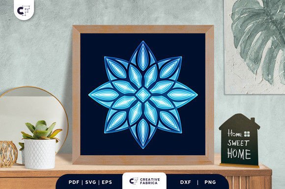 Floral Geometric 3D Shadow Box Papercut SVG