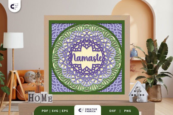 Floral Namaste Mandala 3D Paper Cut SVG