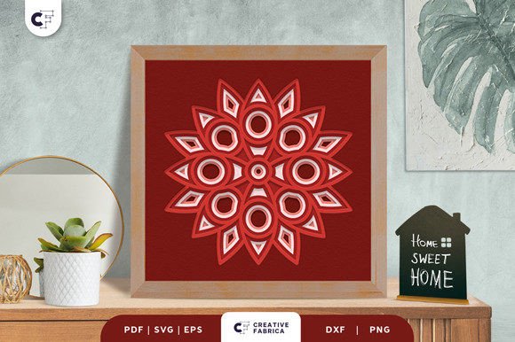 Floral Petals Geometric 3D Light Box Paper Cut