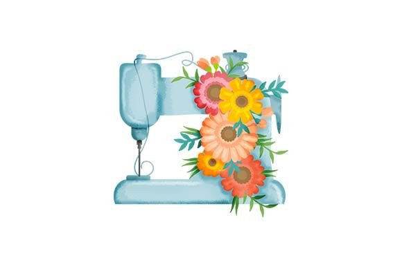 Floral Sewing Machine