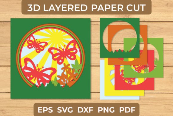 Floral Spring Butterfly 3D Light Box