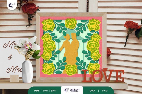 Floral Wedding Pavilion Shadow Box