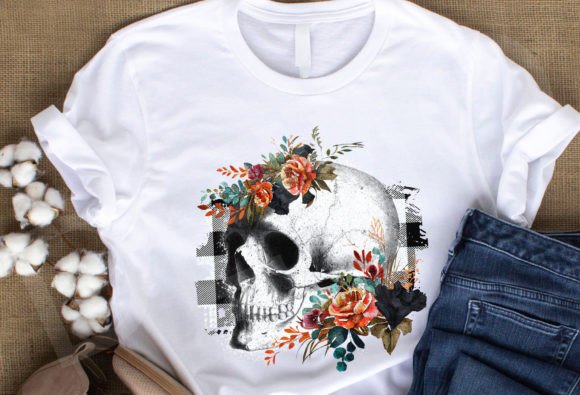 Flower Skull Sublimation, Boho PNG