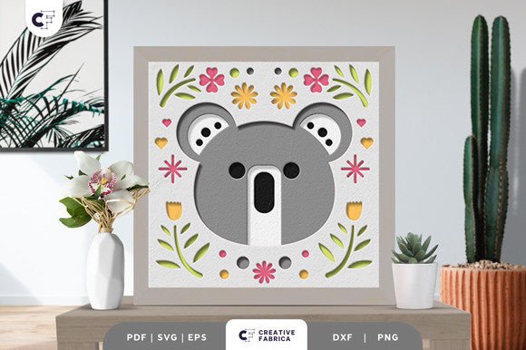 Folk Koala 3D Shadow Box Papercut