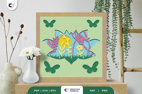 Lotus Petals 3D Layered Paper Cut SVG