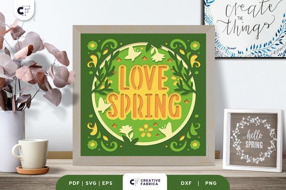 Love Spring 3D Shadow Box Paper Cut