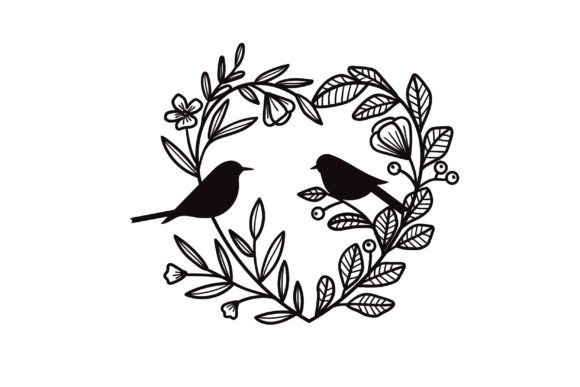 Love Wreath with Birds