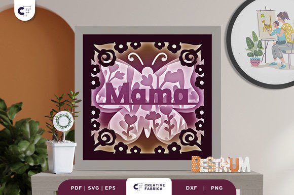 Mama’s Day Floral Butterfly Shadow Box