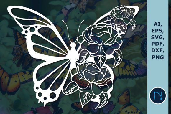 Paper Cut Floral Butterfly SVG Cut File