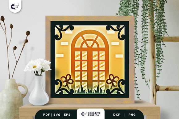 Spring Window 3D Shadow Box Paper Cut