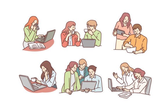 Teamwork Business Illustration Set