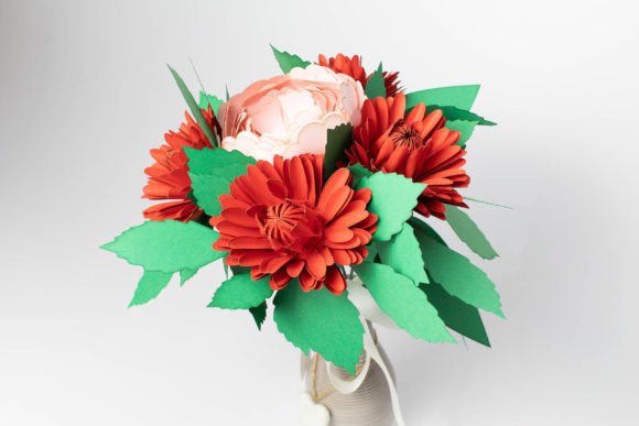 Valentine’s Day Dahlias, Peonies & Leaves Bouquet