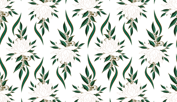 White Lotus Flower Pattern