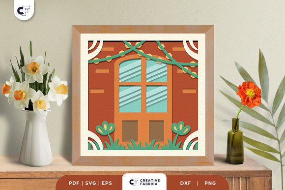Window Flowers 3D Light Box Paper Cut