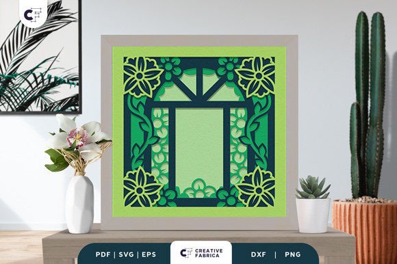 Window Flowers Shadow Box Paper Cut